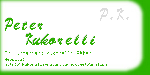 peter kukorelli business card
