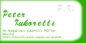 peter kukorelli business card